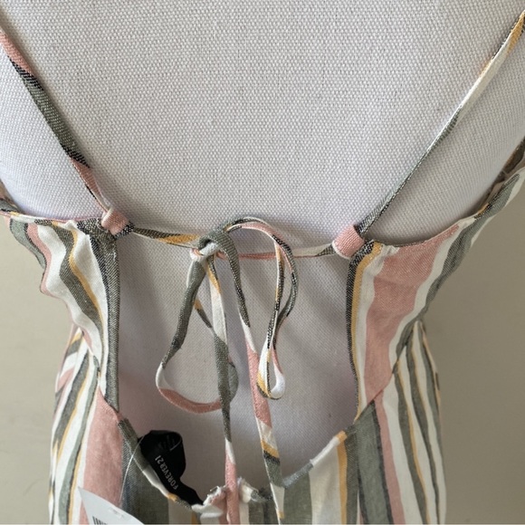 🥭 (4 for $15) Forever21 Striped Woven Dress - Size L - Picture 5 of 9